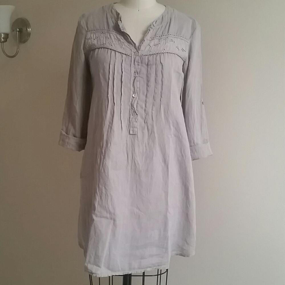 Carla Conti Italian designer Linen Shirtdress XS